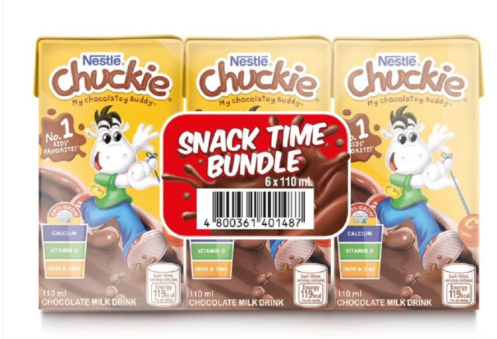 G - Nestle Chuckie Chocolate Milk Drink Snack Time Bundle 6x110ml