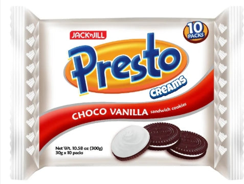 G - Presto Creams Choco Vanilla Sandwich Cookies 10x30g
