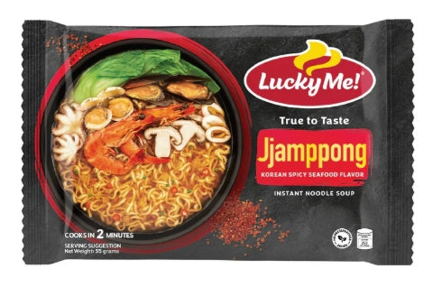 G - Lucky Me Instant Noodle Soup Jjamppong Korean Spicy Seafood 55g