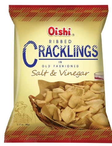 G - Oishi Ribbed Cracklings Salt & Vinegar 90g