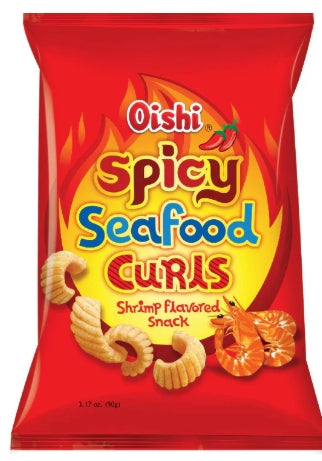 G - Oishi Spicy Seafood Curls Shrimp Flavored Snack 90g
